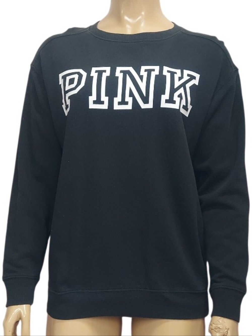 PINK Victorias Secret Crewneck Sweatshirt in Black with White Logo